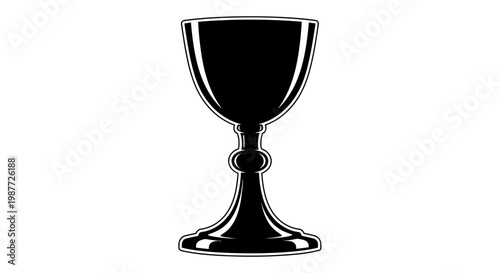 Holy Grail Chalice Silhouette Vector Illustration