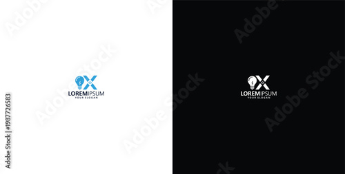 smart bulb technology logo design, bulb logo design initial X creative bulb logo ideas