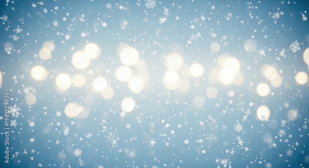 Obraz premium Abstract Winter Background with Bokeh and Snowflakes.