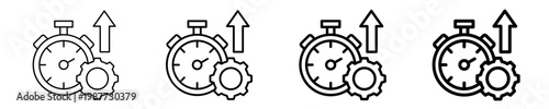 Productivity Clock  Icon Set Different Style Collection