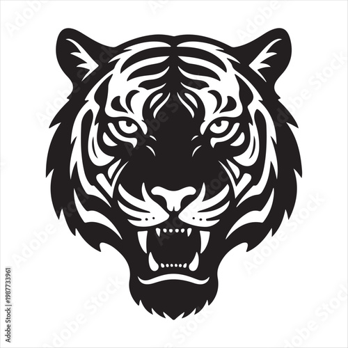 majes TIGER vector silhouette clip art logo design illustration
