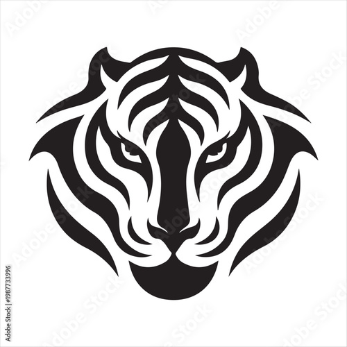 majes TIGER vector silhouette clip art logo design illustration
