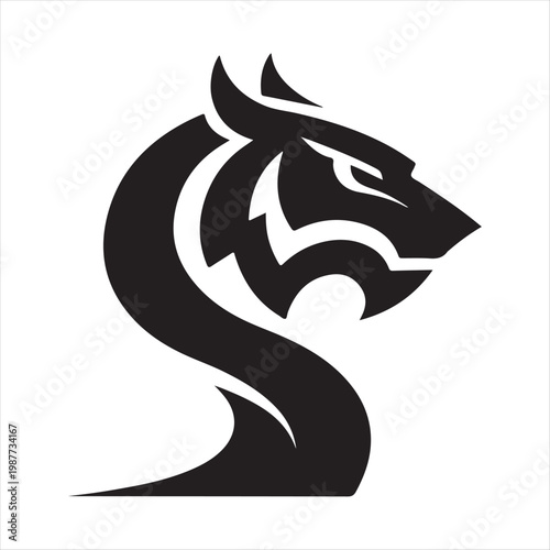 majes TIGER vector silhouette clip art logo design illustration
