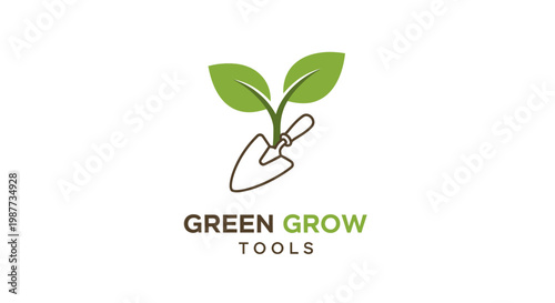 Green Grow Tools Logo Design.