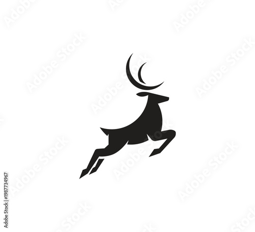 Animal Logo Deer Modern Minimalist Wildlife Vector Design