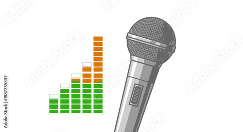 Microphone with Sound Wave Graph.