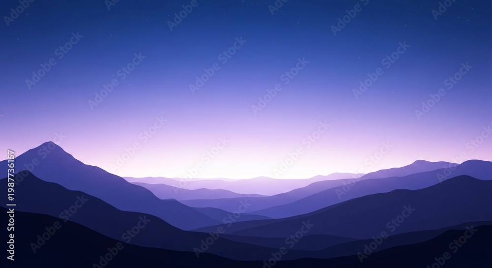 Fototapeta premium Majestic mountain range at sunrise twilight.