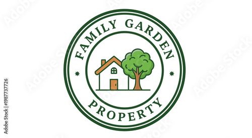 Family Garden Property Logo Emblem.