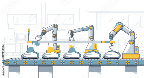 Industrial robotic arms in factory 2.