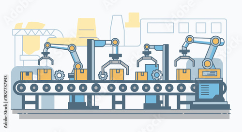 Industrial robotic assembly line system 2.