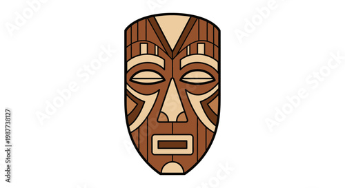 Traditional African Tribal Wooden Face Mask.