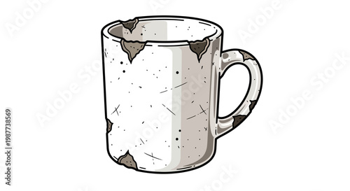 Broken Ceramic Mug Illustration