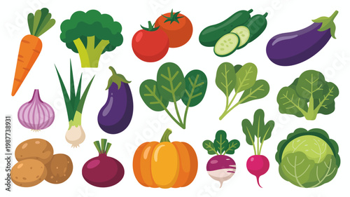 A vibrant collection of fresh vegetables is displayed including carrots broccoli tomatoes cucumbers eggplant and leafy greens high quality professional detailed modern elegant stylish clean crisp