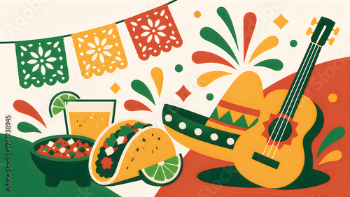 colorful musical instruments vector illustration set with cute cartoon style and decorative design