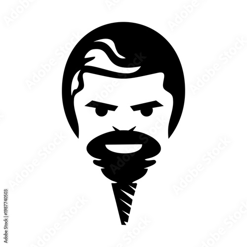 Human Face Screw Fusion Graphic