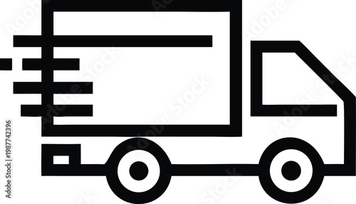 Outline icon of a speedy delivery truck for modern logistics and shipping services