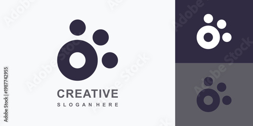 Pet paw logo design with paw icon vector
