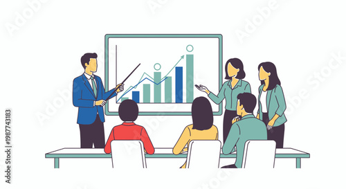 Business people in a meeting presentation.