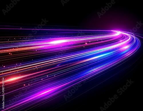 Futuristic Anamorphic Light Streaks with Horizontal Motion Blur and Glow