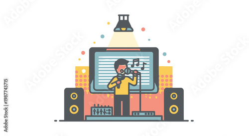 Man standing in front of computer.