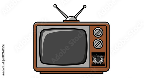 Vintage Retro Old Television Set.