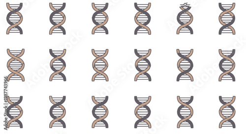 DNA double helix icon pattern for genetics and science