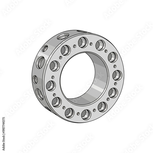 Industrial Metal Flange Ring with Threaded Bolt Holes