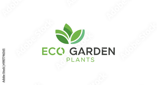 Eco Garden Plant Logo Design.