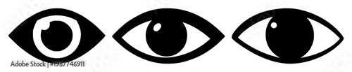 Eye set with solid black icon scanning vision design featuring computer vision, eye, scanning with iconography and illustration