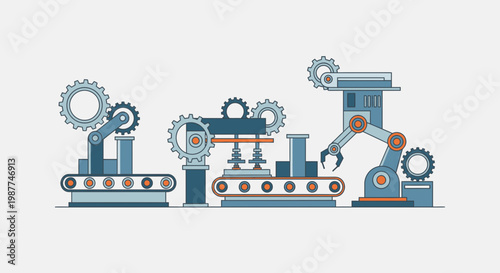 Industrial robotic factory automation equipment.