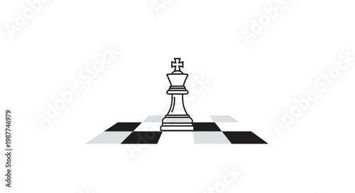 Large Chess Piece on Board.