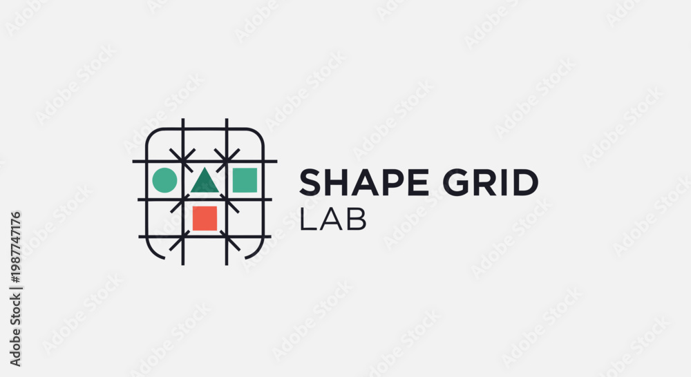 Fototapeta premium Shape Grid Lab Logo Design.