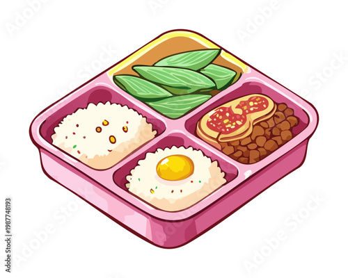 Obraz na plátně Traditional plate of rice with fresh vegetables and sides for a hearty and healt