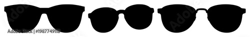 Sunglasses set with solid black icon design featuring eyewear, glasses, shades with accessory and fashion