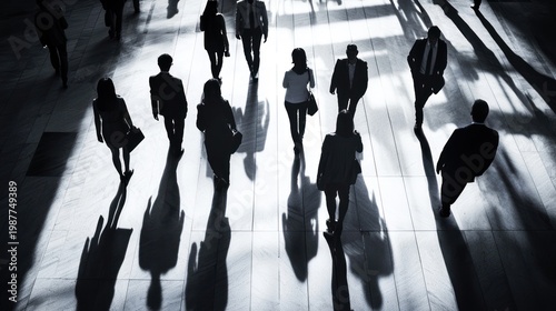 Business people walking in office building
