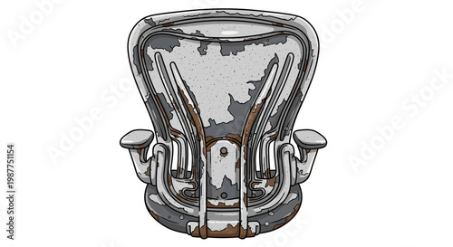 Vintage Office Chair, Worn Leather, Retro Design