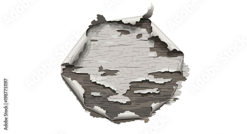 Abstract geometric shape with textured surface, 3D render