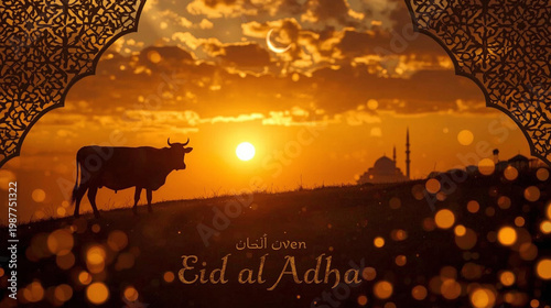 Eid al adha background, invitation and islamic background
