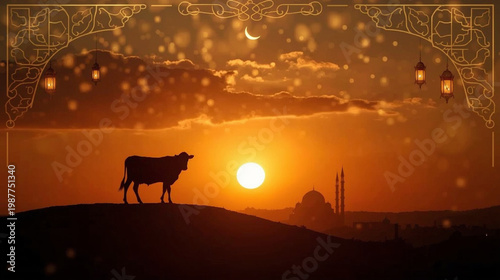 Eid al adha background, invitation and islamic background
