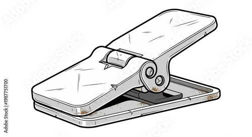 Illustration of a vintage paper clip, isolated on white background