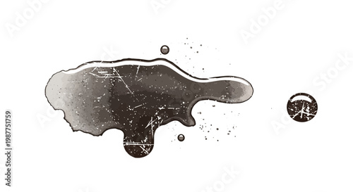 Liquid metal droplet splash on white background