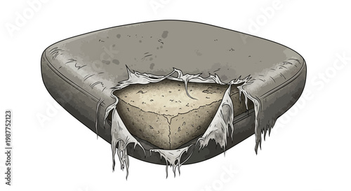 Torn Upholstery on Cushion