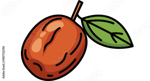 Cartoon illustration of an orange fruit.