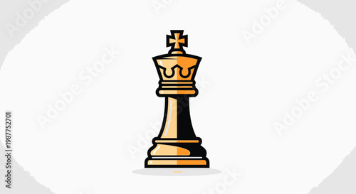 Golden Chess King Piece Closeup.