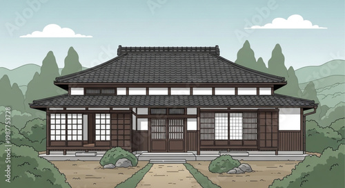 Tableau sur toile traditional japanese house