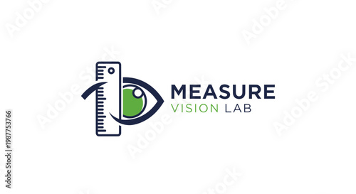 Ruler with eye vision lab logo.
