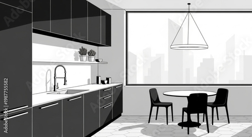 modern kitchen interior