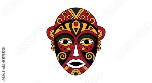 Colorful Tribal Face Mask Design.