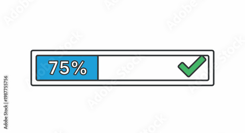 Completed progress bar with percentage.