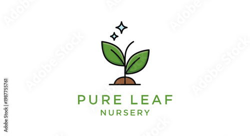 Green leaf sprout with brown soil.